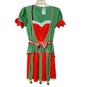 Women’s Elf Costume Bundle – Dress, Wig, Hat , Gloves, Socks – Adult S (4–6)